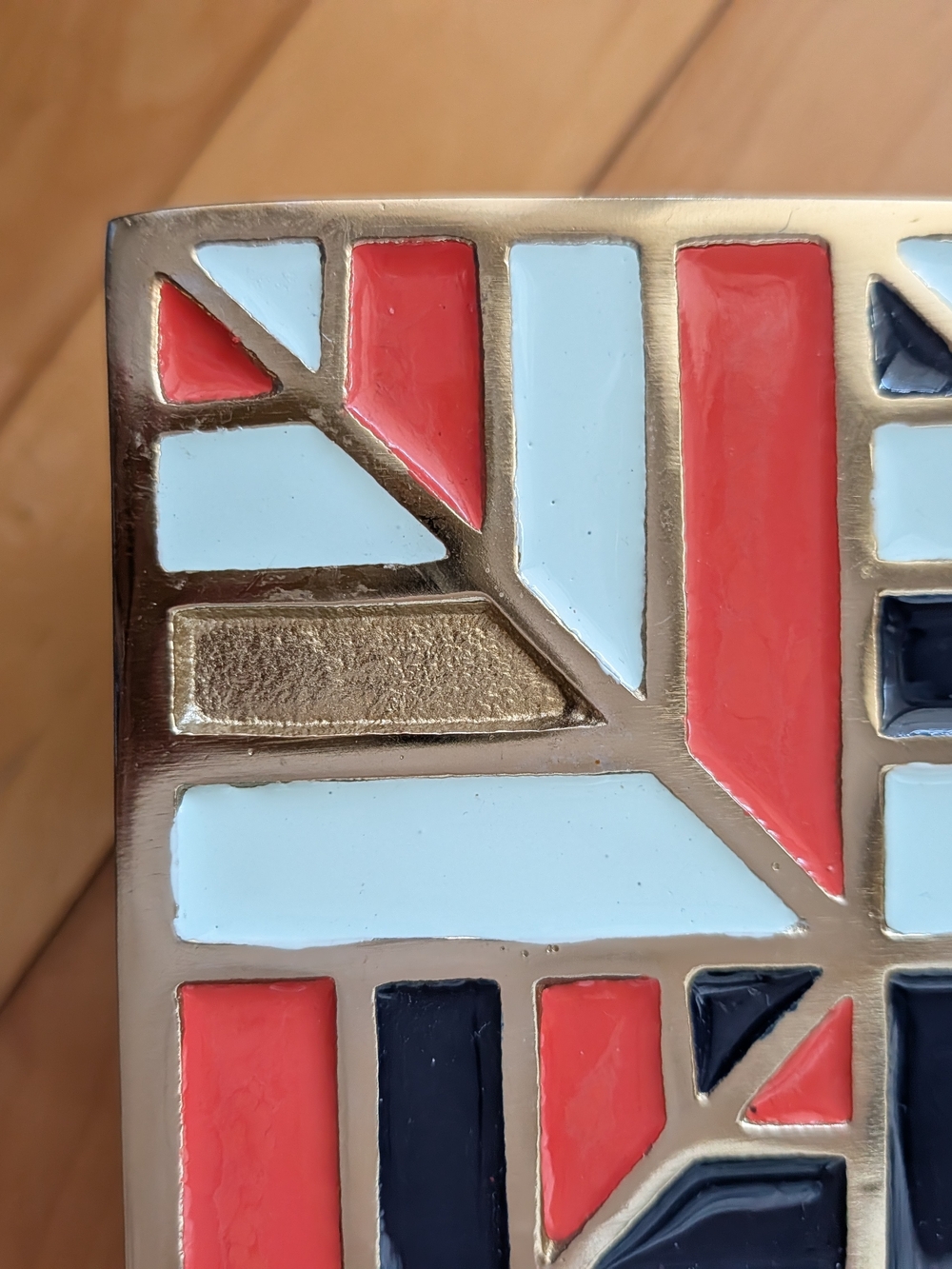 Vtg Brass & Enamel Large Nesting Boxes - Picture 8 of 16